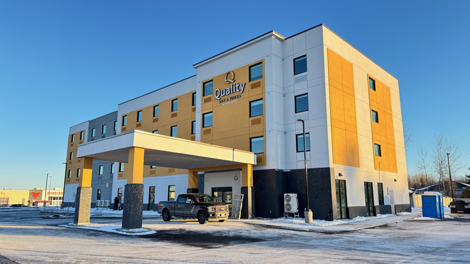 Completed Quality Inn hotel in Prescott, Ontario