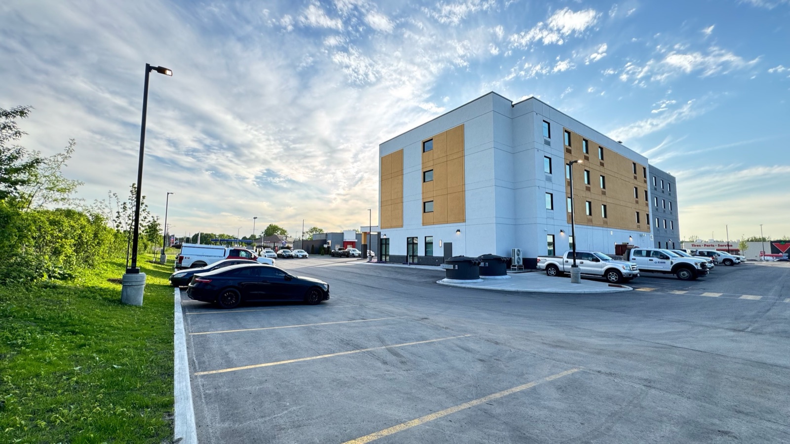 Completed Toronto hotel exterior in a wide view